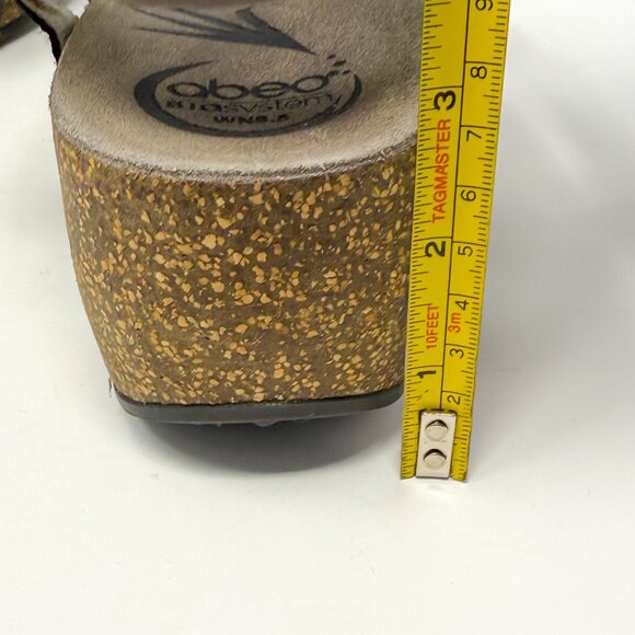 Abeo Una Black Cork Wedge Sandals Size 8.5 Narrow Orthopedic Comfortcore Travel - Picture 10 of 12